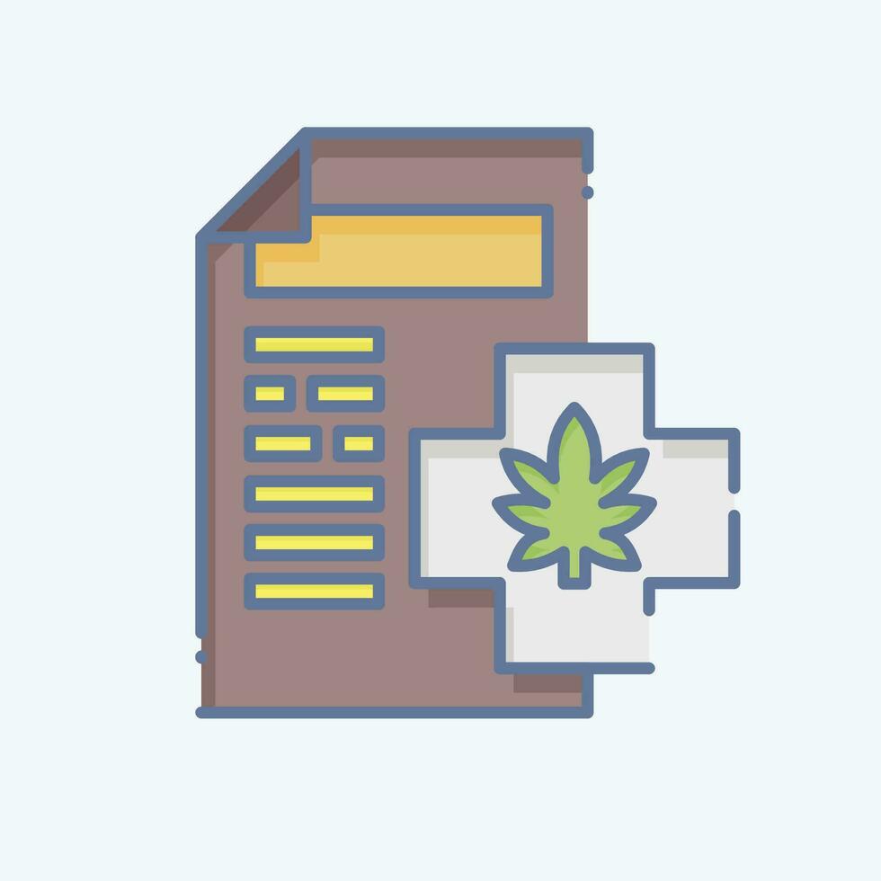 Icon Cannabis Licences. related to Cannabis symbol. doodle style. simple design editable. simple illustration vector