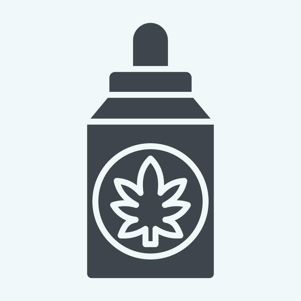 Icon Cannabidiol . related to Cannabis symbol. glyph style. simple design editable. simple illustration vector