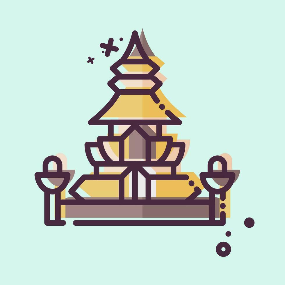 Icon King Norodom Stupa. related to Cambodia symbol. MBE style. simple design editable. simple illustration vector