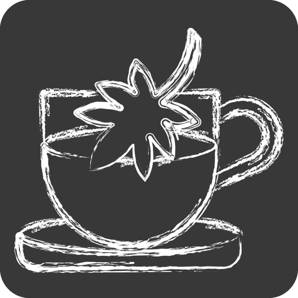 Icon Cannabis Tea. related to Cannabis symbol. chalk Style. simple design editable. simple illustration vector