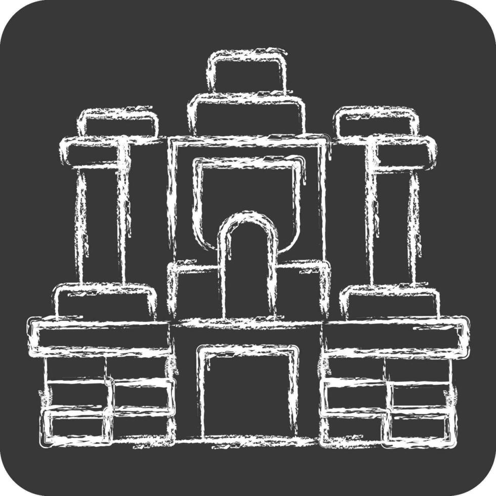 Icon Angkor Thom. related to Cambodia symbol. chalk Style. simple design editable. simple illustration vector