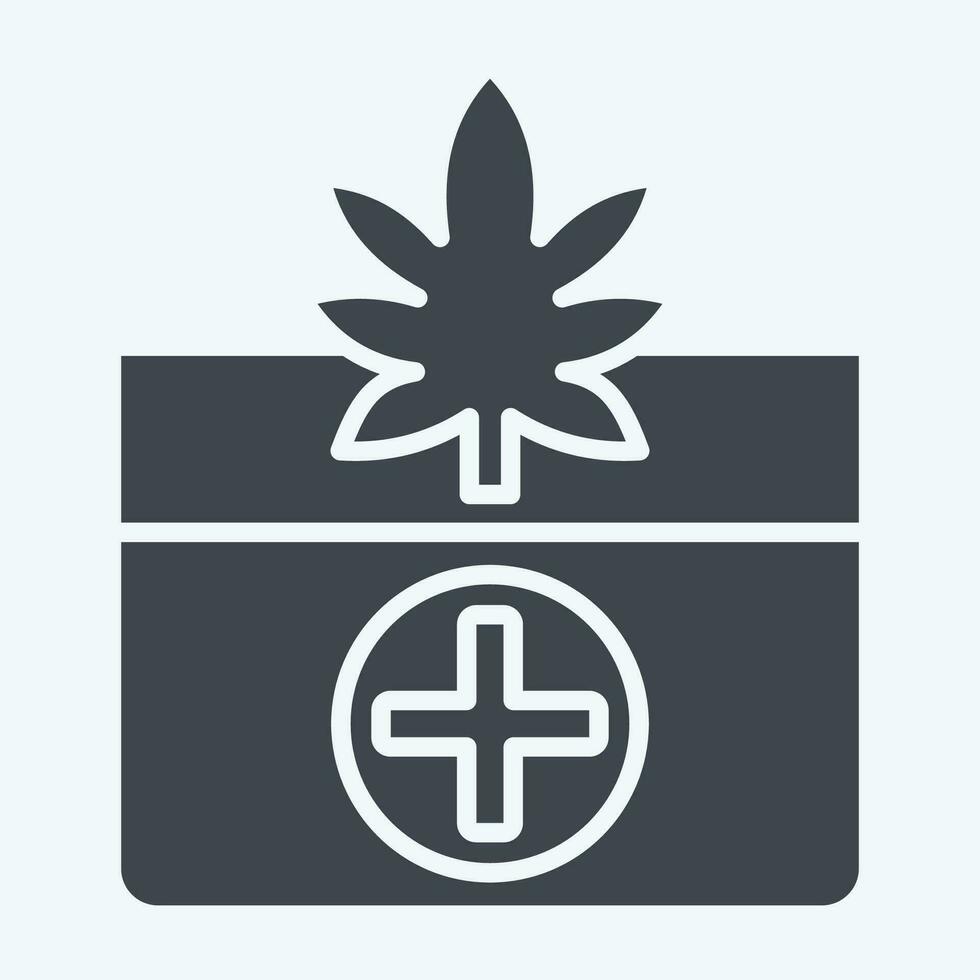 Icon Medicinal Benefits. related to Cannabis symbol. glyph style. simple design editable. simple illustration vector