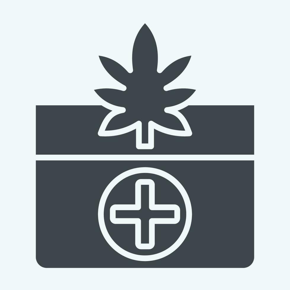 Icon Medicinal Benefits. related to Cannabis symbol. glyph style. simple design editable. simple illustration vector