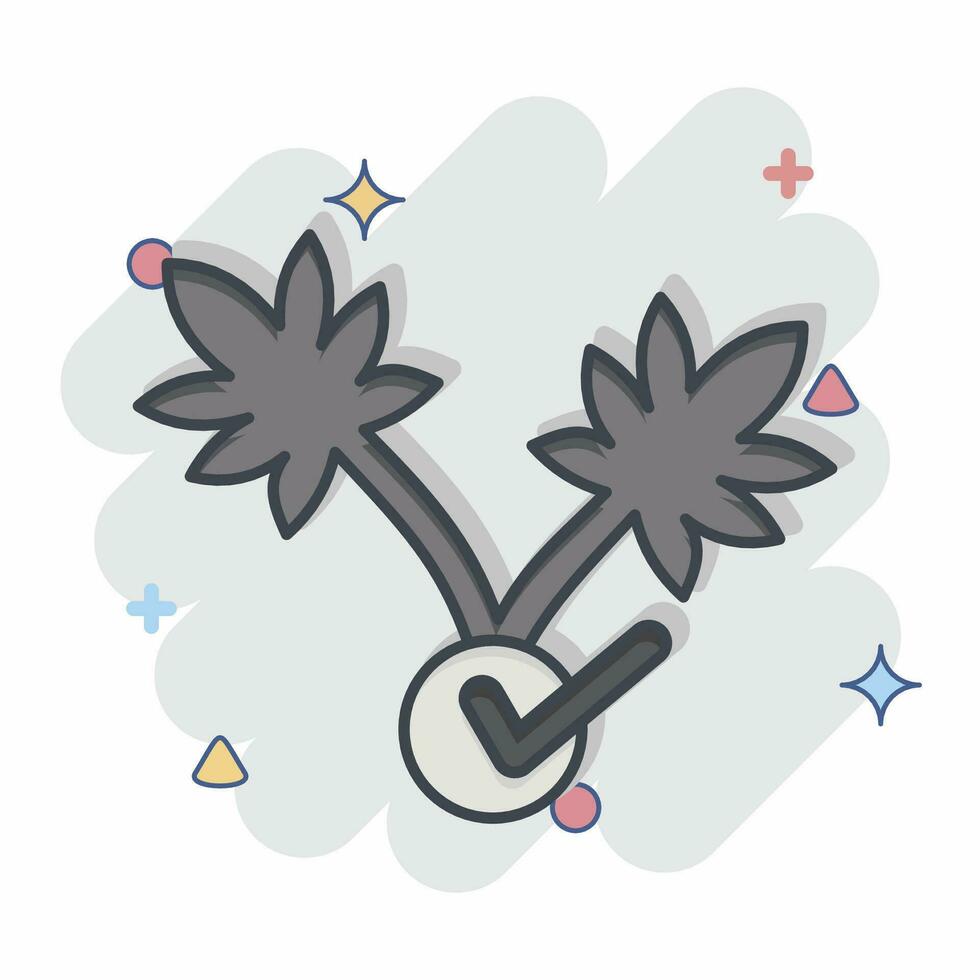 Icon Cannabis Plant. related to Cannabis symbol. comic style. simple design editable. simple illustration vector