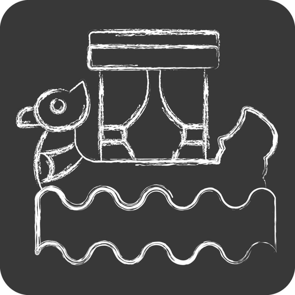 Icon Boat. related to Cambodia symbol. chalk Style. simple design editable. simple illustration vector