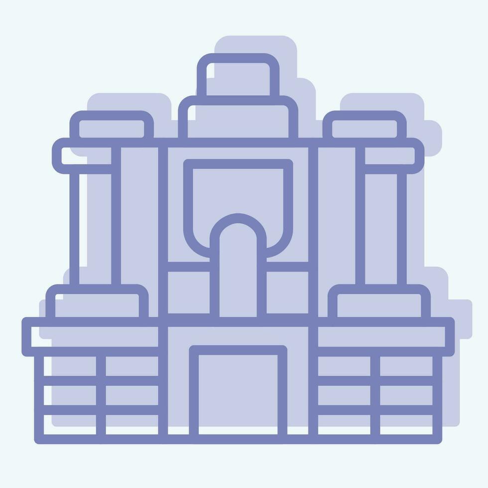 Icon Angkor Thom. related to Cambodia symbol. two tone style. simple design editable. simple illustration vector