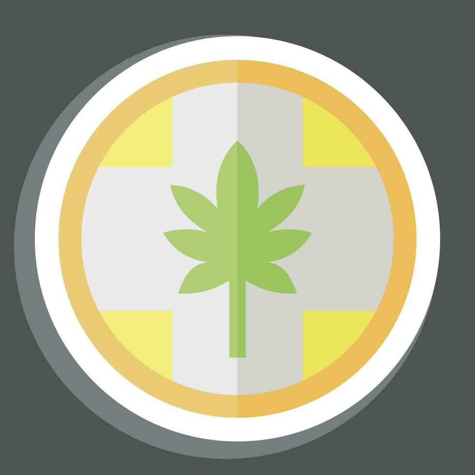 Sticker Label Cannabis Products. related to Cannabis symbol. simple design editable. simple illustration vector