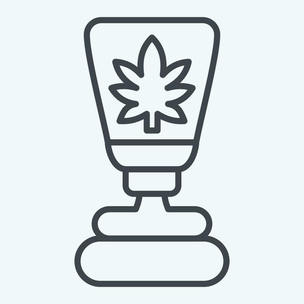 Icon CBD Cream. related to Cannabis symbol. line style. simple design editable. simple illustration vector