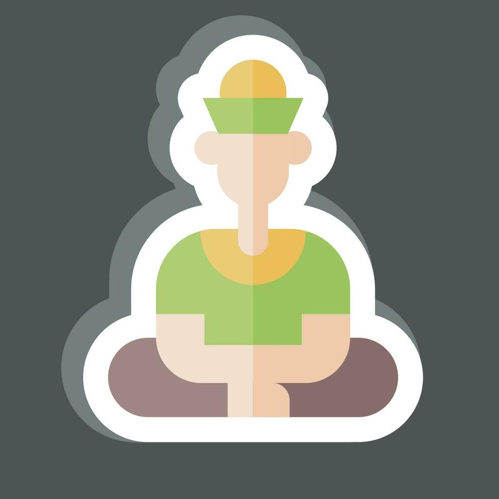 Sticker Sculpture. related to Cambodia symbol. simple design editable. simple illustration vector