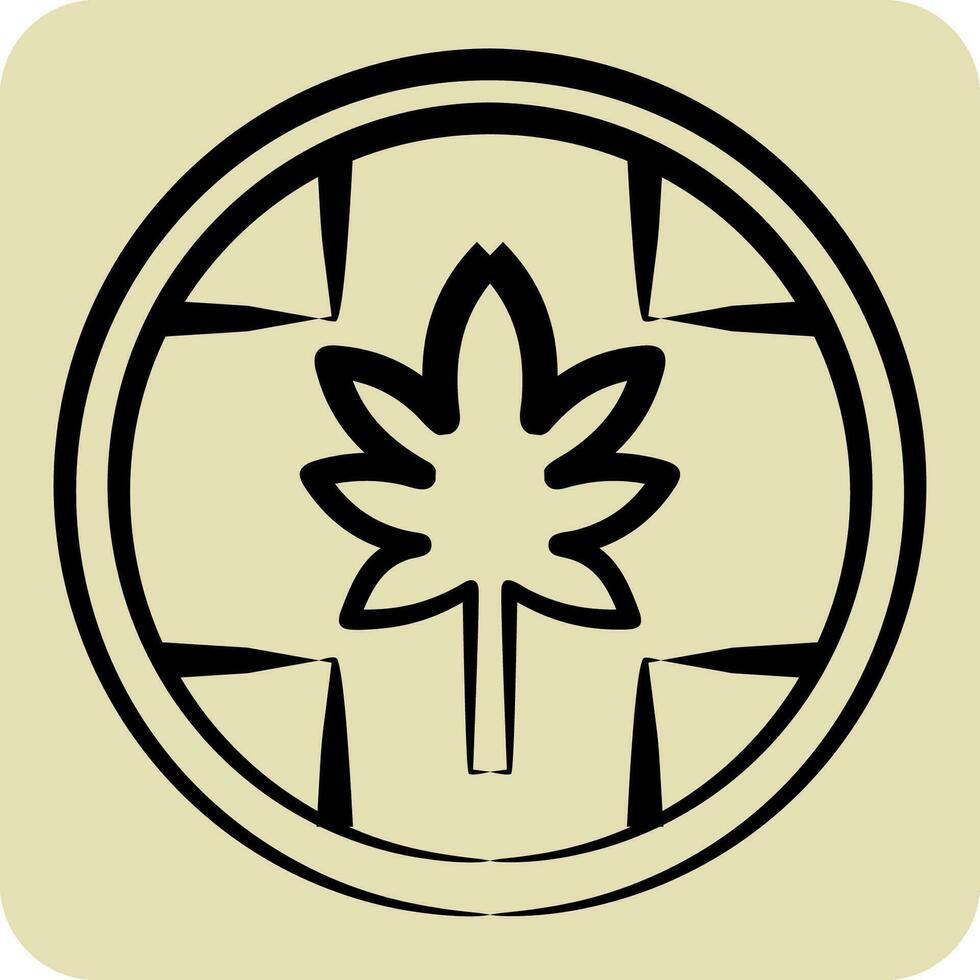 Icon Label Cannabis Products. related to Cannabis symbol. hand drawn style. simple design editable. simple illustration vector