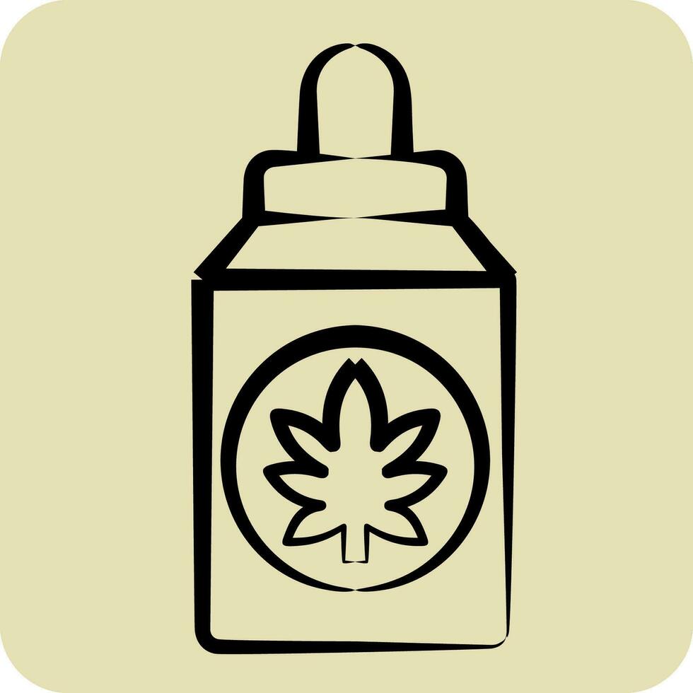 Icon Cannabidiol . related to Cannabis symbol. hand drawn style. simple design editable. simple illustration vector