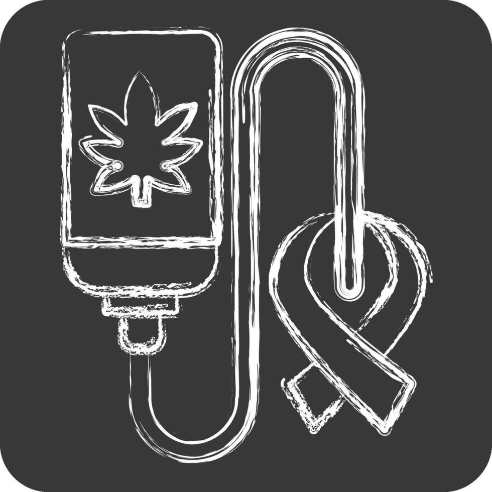 Icon Cure Cancer. related to Cannabis symbol. chalk Style. simple design editable. simple illustration vector