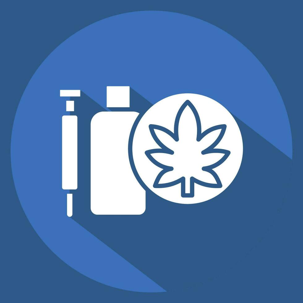 Icon Cannabinoid Drugs. related to Cannabis symbol. long shadow style. simple design editable. simple illustration vector