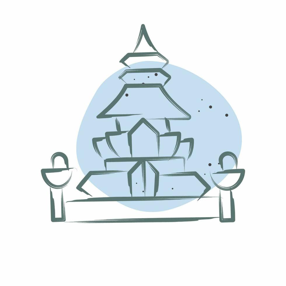 icono Rey norodom estupa relacionado a Camboya símbolo. color Mancha estilo. sencillo diseño editable. sencillo ilustración vector
