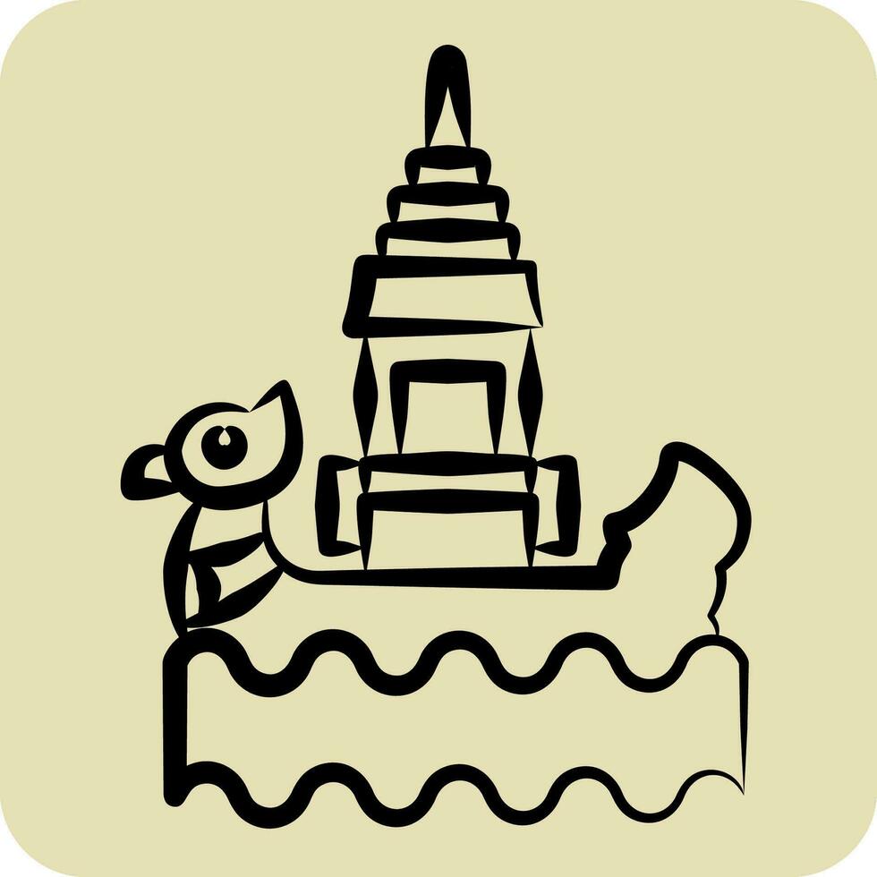 Icon Bon Om Touk. related to Cambodia symbol. hand drawn style. simple design editable. simple illustration vector