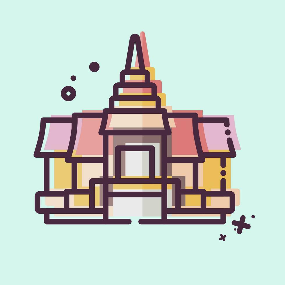 Icon Pagoda. related to Cambodia symbol. MBE style. simple design editable. simple illustration vector