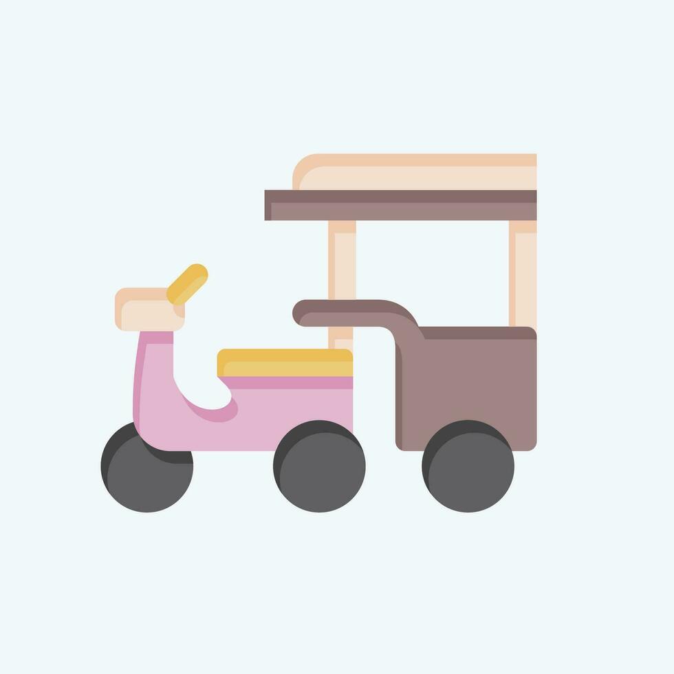 Icon Tuk Tuk. related to Cambodia symbol. flat style. simple design editable. simple illustration vector