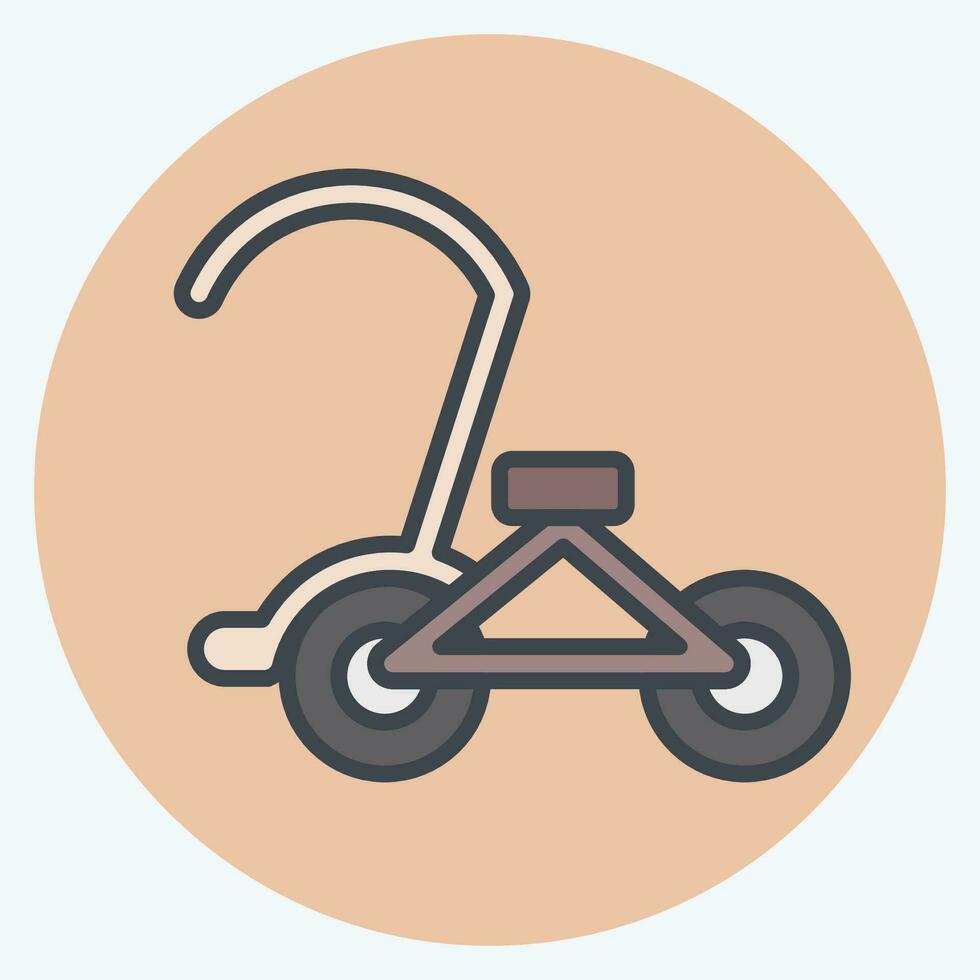 Icon Cycle. related to Cambodia symbol. color mate style. simple design editable. simple illustration vector