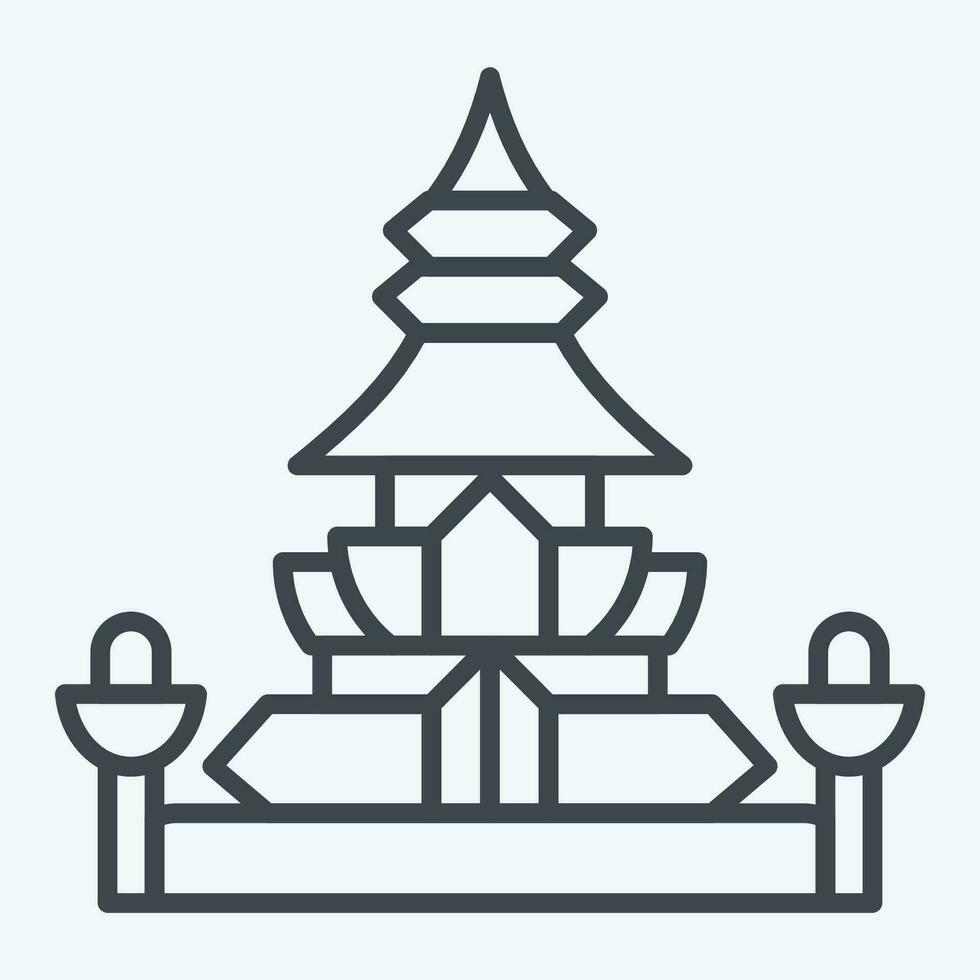 Icon King Norodom Stupa. related to Cambodia symbol. line style. simple design editable. simple illustration vector