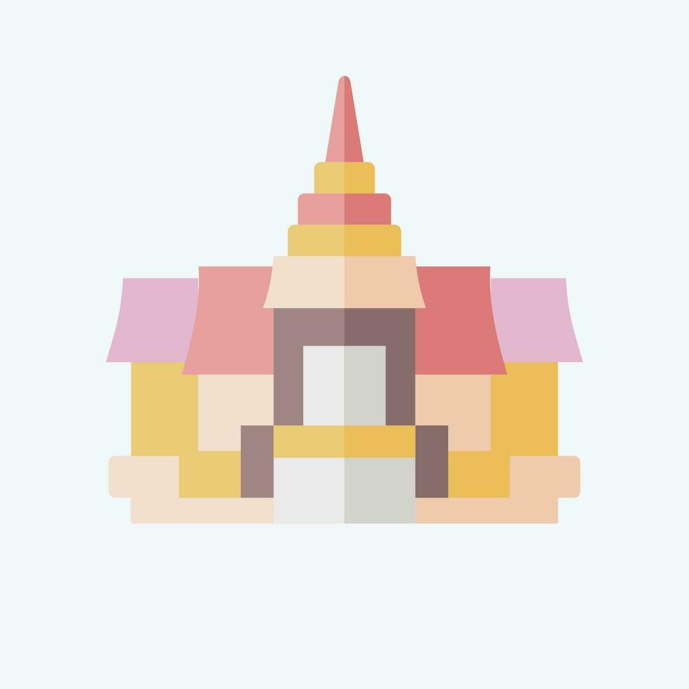Icon Pagoda. related to Cambodia symbol. flat style. simple design editable. simple illustration vector