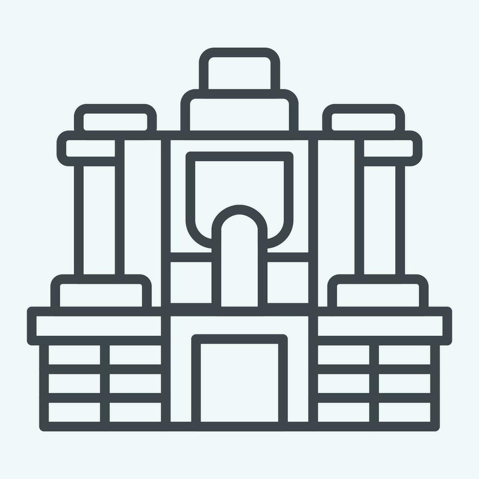 Icon Angkor Thom. related to Cambodia symbol. line style. simple design editable. simple illustration vector