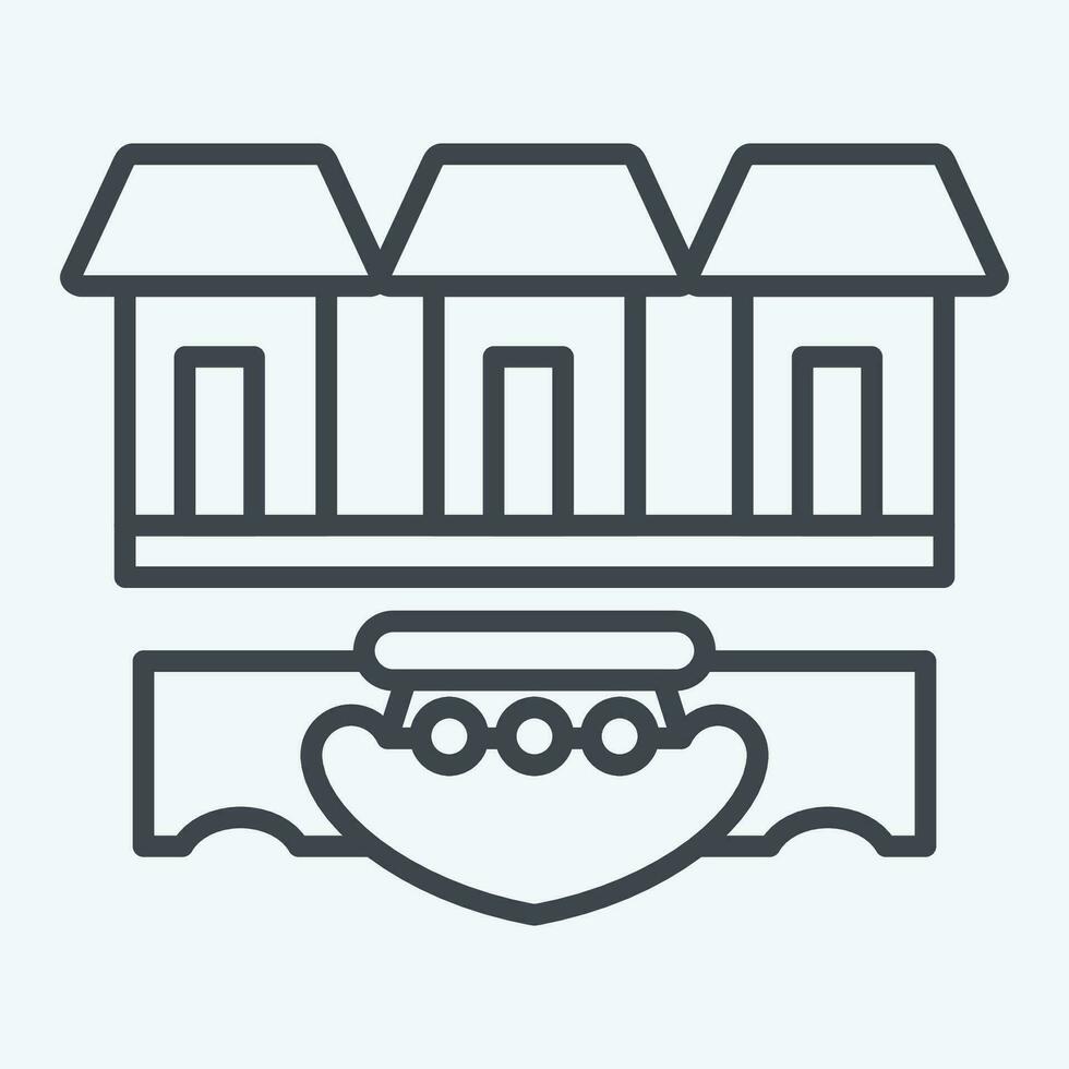 Icon Tonle Sap. related to Cambodia symbol. line style. simple design editable. simple illustration vector
