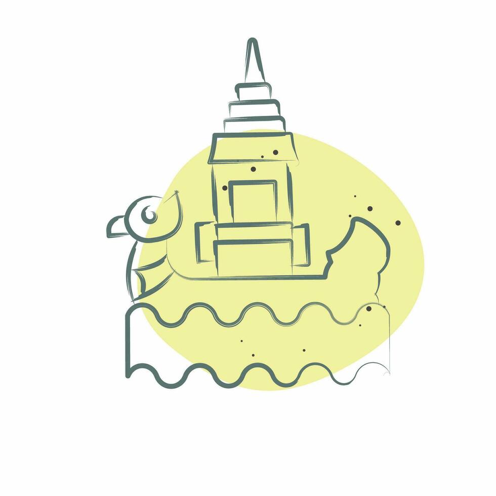 Icon Bon Om Touk. related to Cambodia symbol. Color Spot Style. simple design editable. simple illustration vector