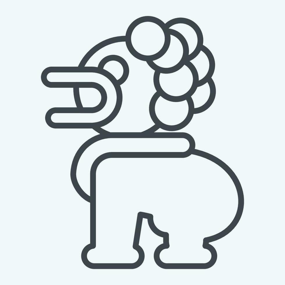 Icon Lion Statues. related to Cambodia symbol. line style. simple design editable. simple illustration vector