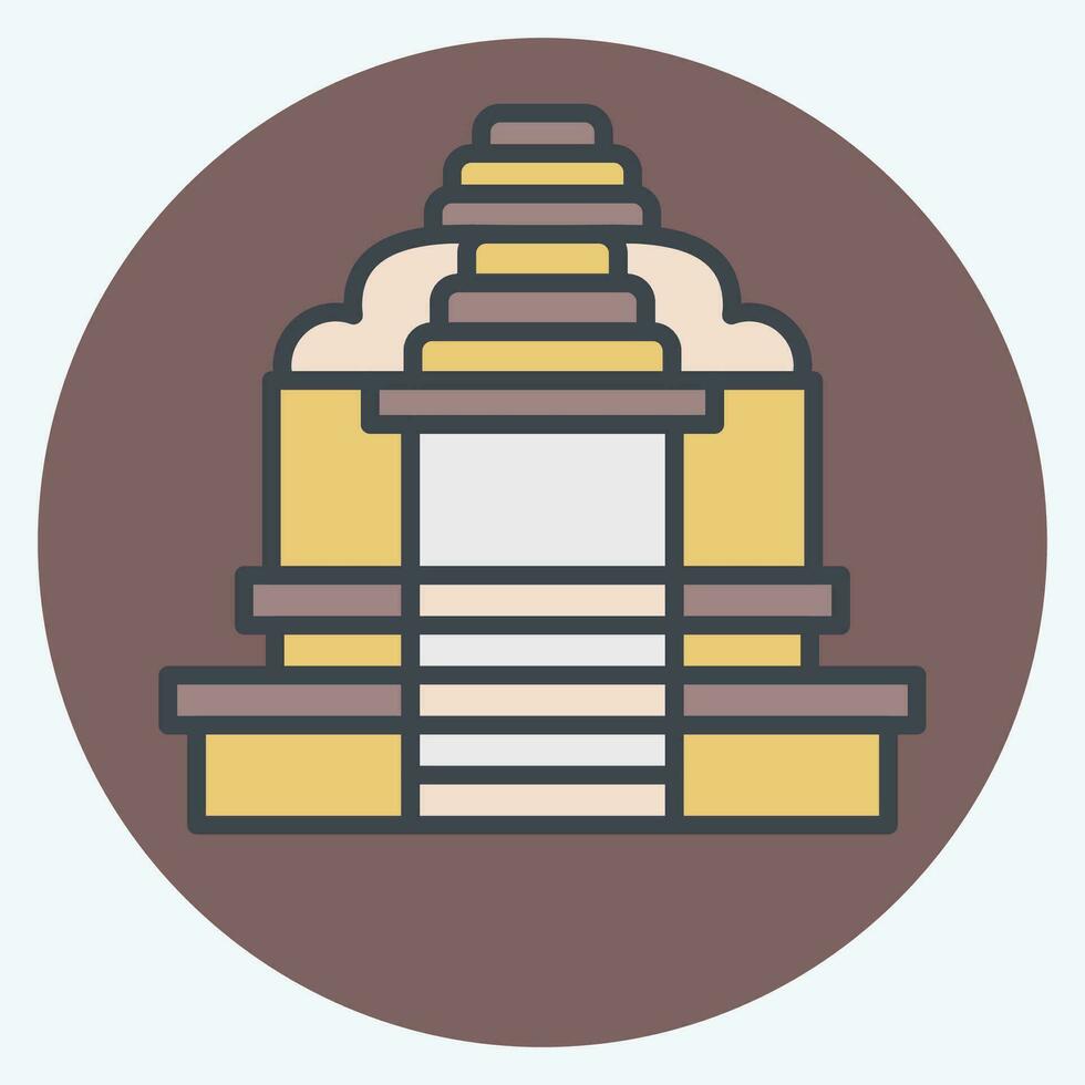 Icon Religion Hindu. related to Cambodia symbol. color mate style. simple design editable. simple illustration vector