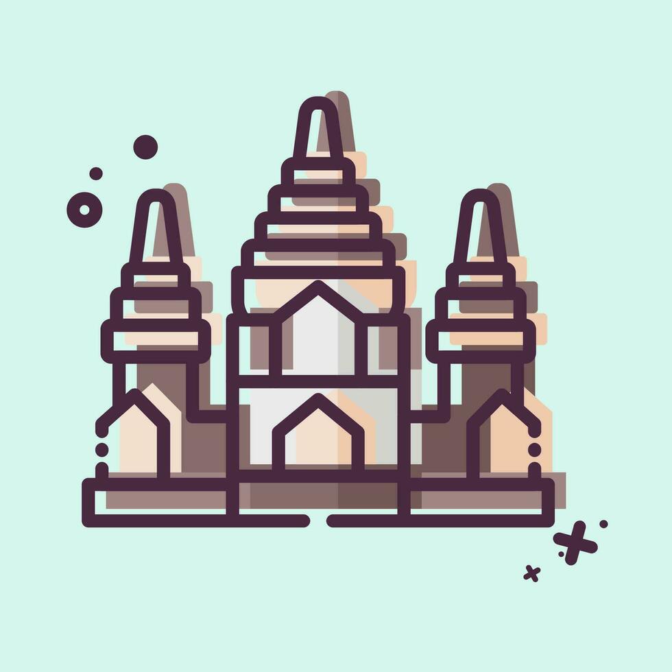 Icon Angkor Wat. related to Cambodia symbol. MBE style. simple design editable. simple illustration vector