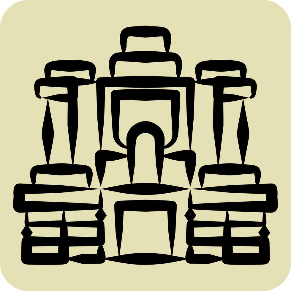 Icon Angkor Thom. related to Cambodia symbol. hand drawn style. simple design editable. simple illustration vector