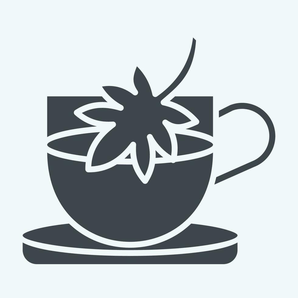 Icon Cannabis Tea. related to Cannabis symbol. glyph style. simple design editable. simple illustration vector
