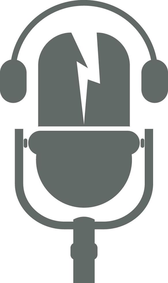 podcast logo icono diseño vector