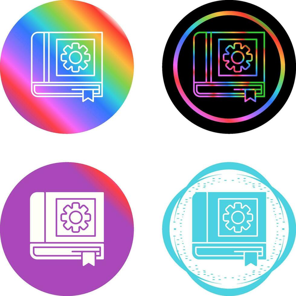 icono de vector de libro de configuración