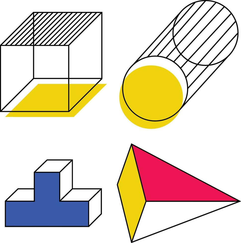 Geometric Memphis Elements. 90s Retro Design Style. Vector Illustration.