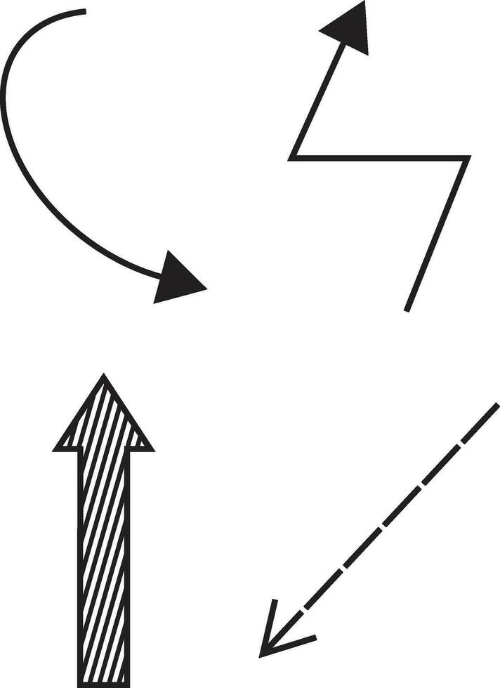 Hand Drawn Arrow Stroke. Isolated on White Background vector