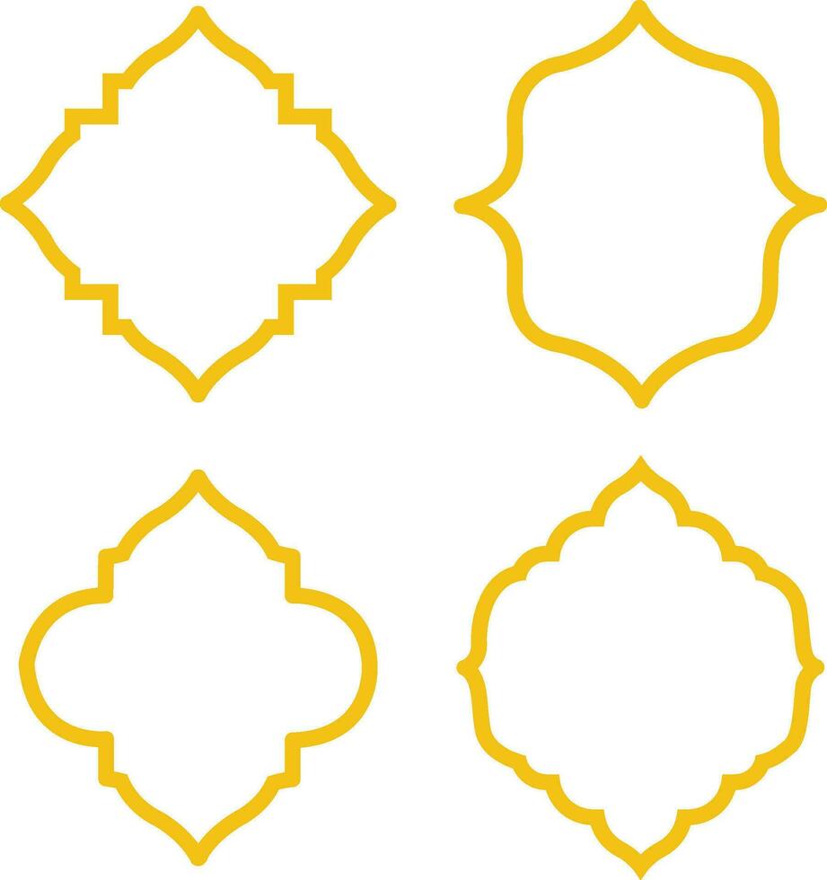 Islamic Style Frame. for Eid Mubarak Greeting Card. Vector Illustration