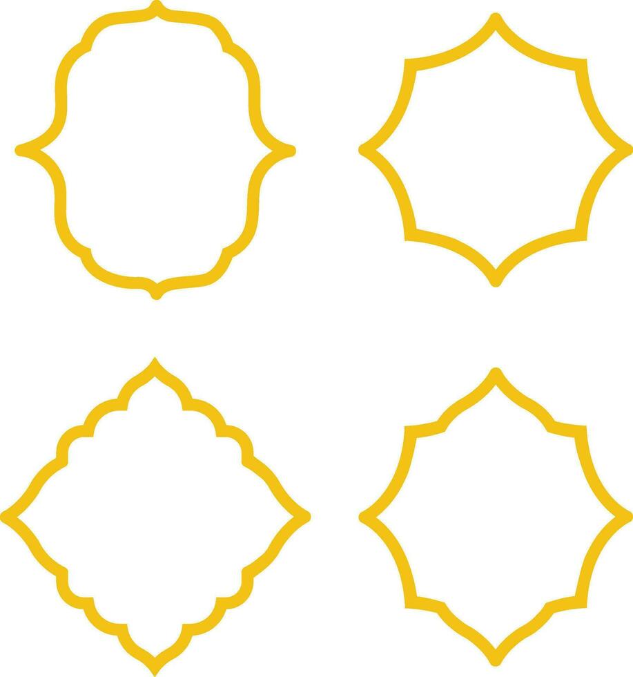 Islamic Style Frame. for Eid Mubarak Greeting Card. Vector Illustration