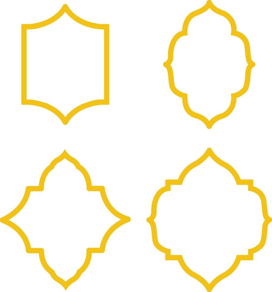 Islamic Style Frame. for Eid Mubarak Greeting Card. Vector Illustration