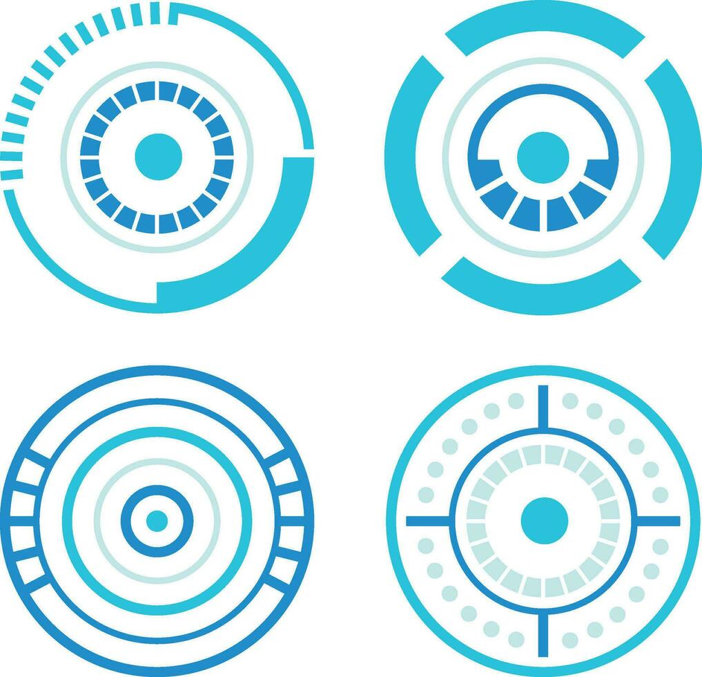 Futuristic Abstract HUD Frame. Circle of Digital Technology Element. Vector Illustration.