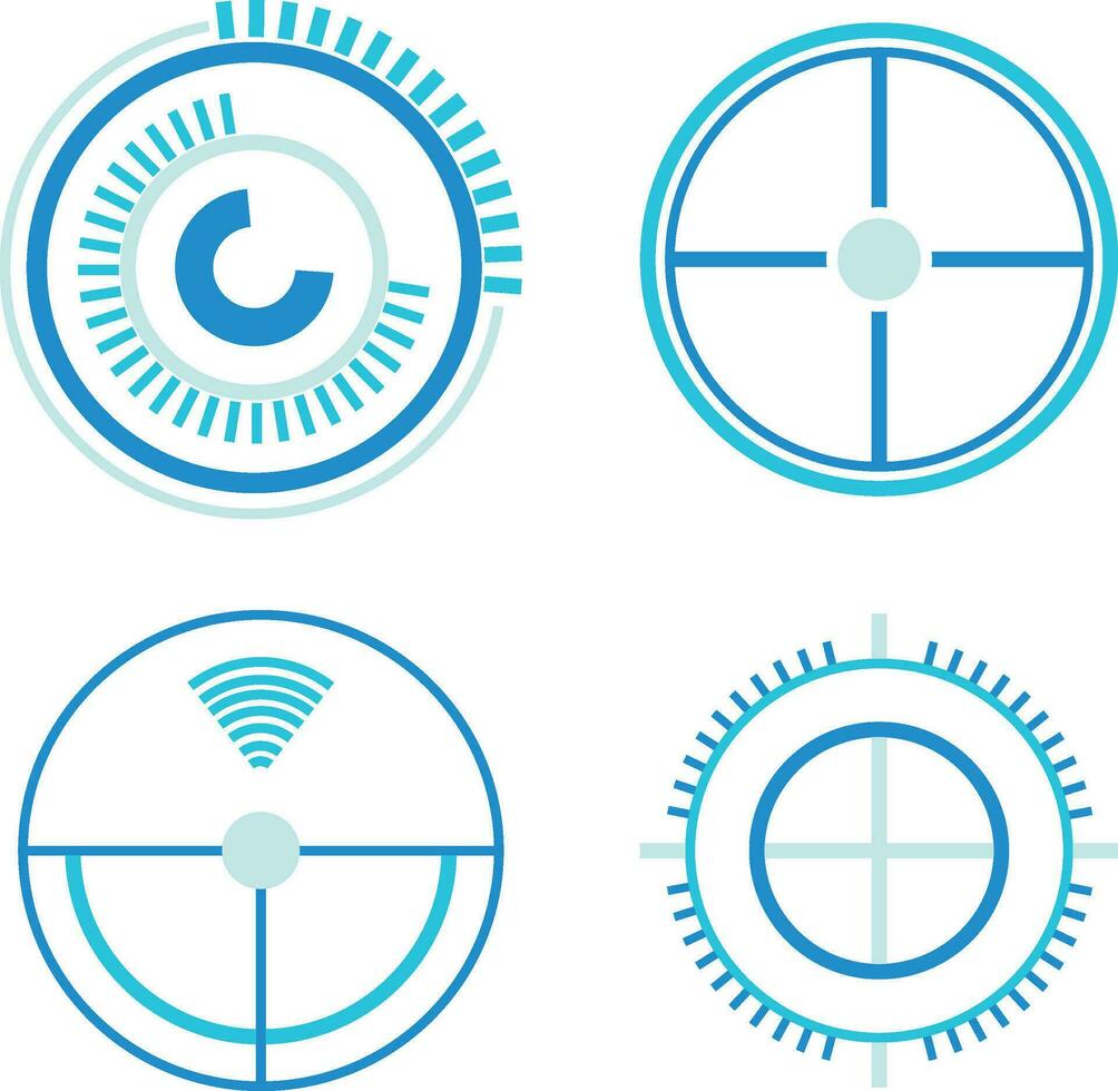 Futuristic Abstract HUD Frame. Circle of Digital Technology Element. Vector Illustration.