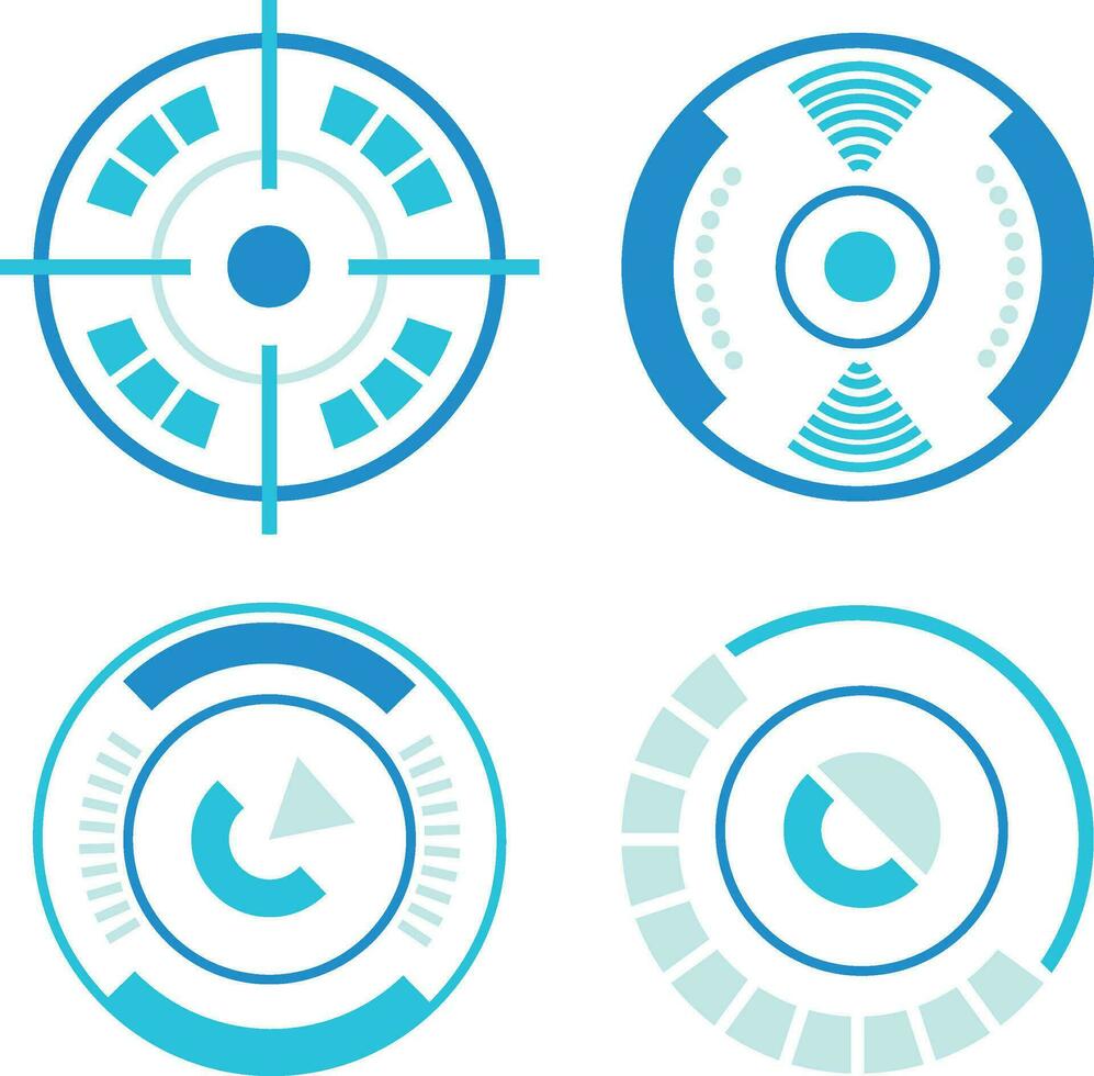 Futuristic Abstract HUD Frame. Circle of Digital Technology Element. Vector Illustration.