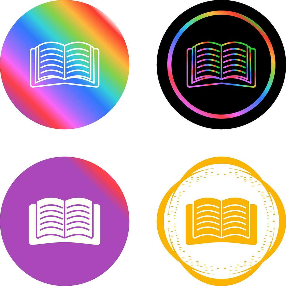 icono de vector de libro abierto