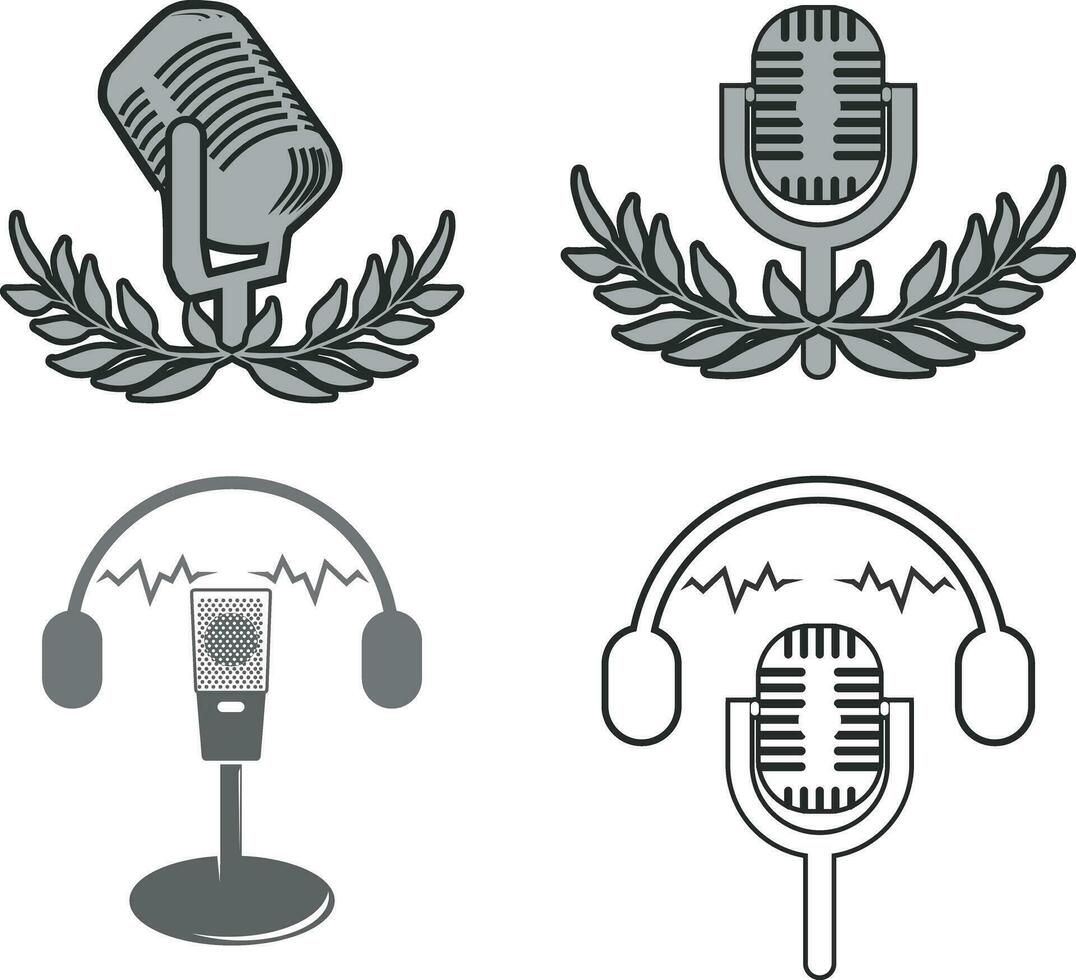 Set of International Podcast Day  logo Design September 30th vector