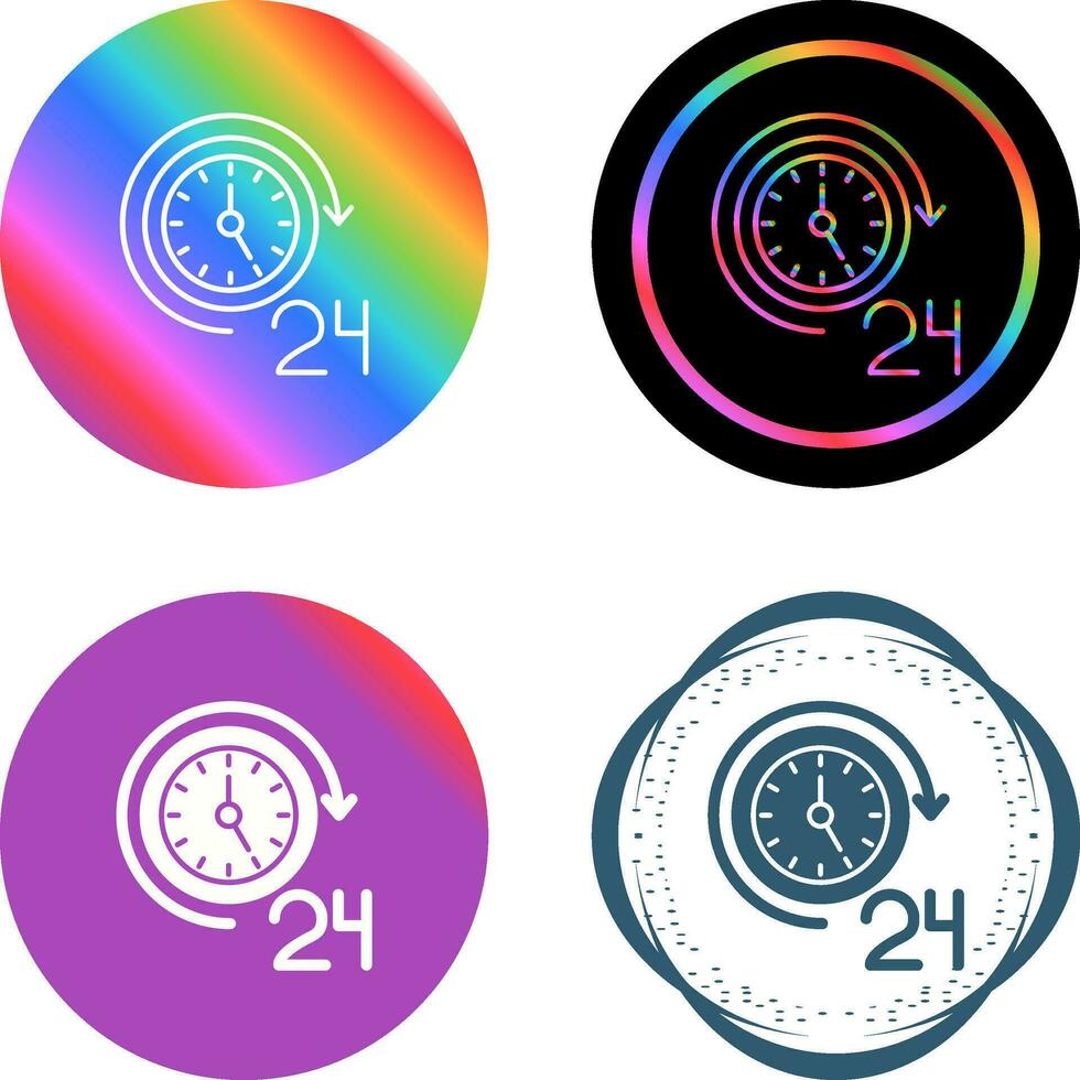 Icono de vector de 24 horas