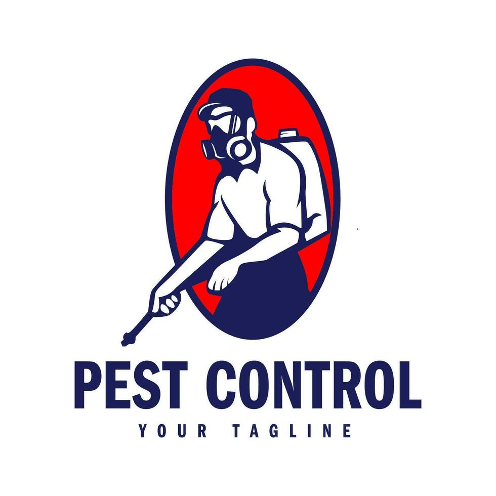 Hand-drawn pest control logo design vector illustration