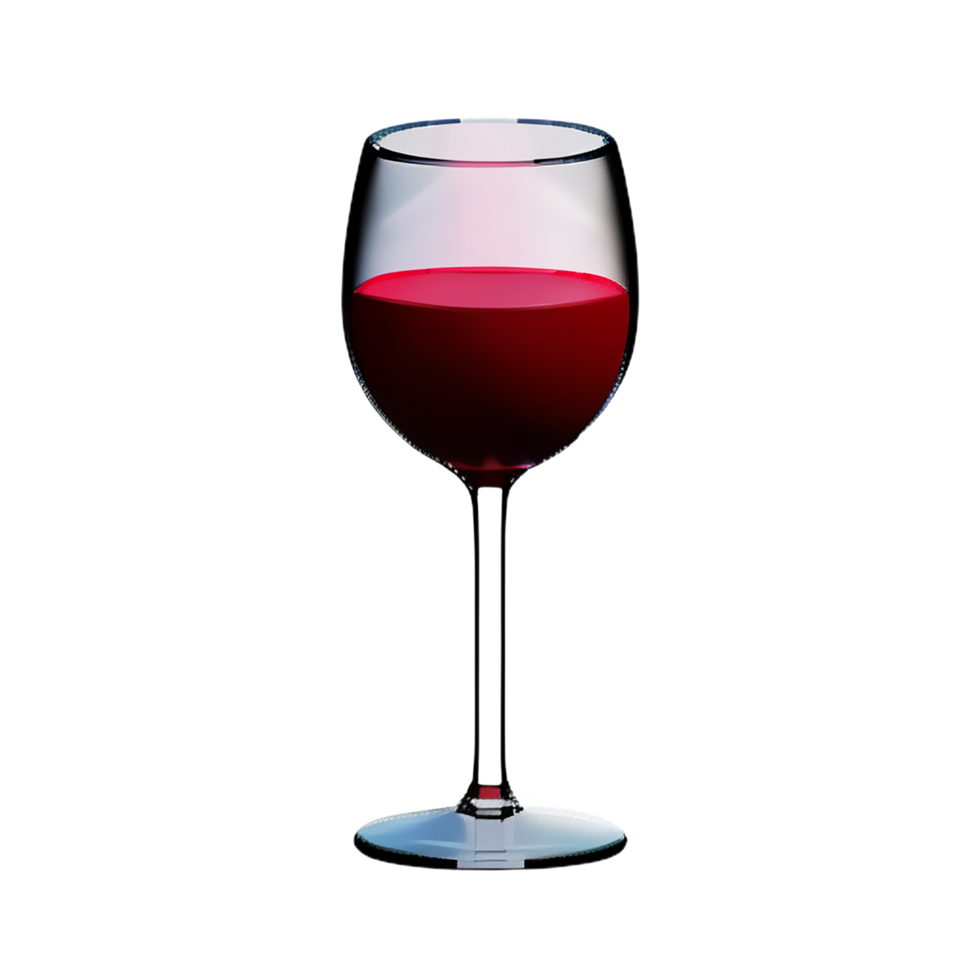 wine glass 3d rendering icon illustration png