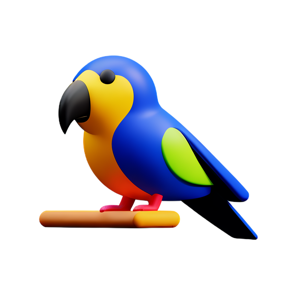 parrot 3d rendering icon illustration png