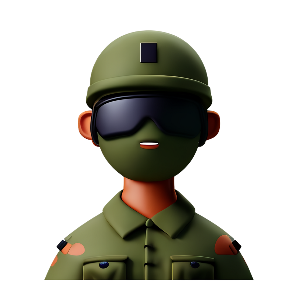 soldier face 3d rendering icon illustration png