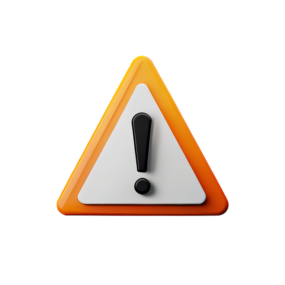 warning 3d rendering icon illustration png
